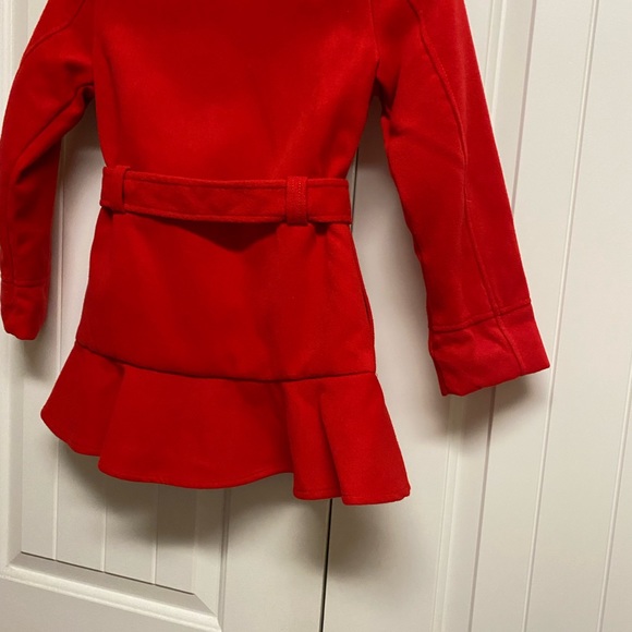 Cat and Jack Girls Red Coat with Removable Faux Fur Collar S - Picture 5 of 7